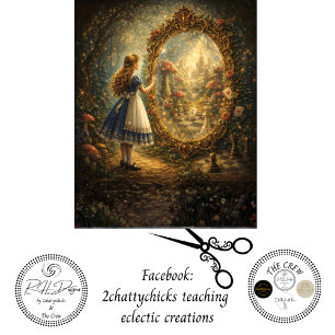 Decoupage Looking Glass Wonderland Storybook  Tissue Paper