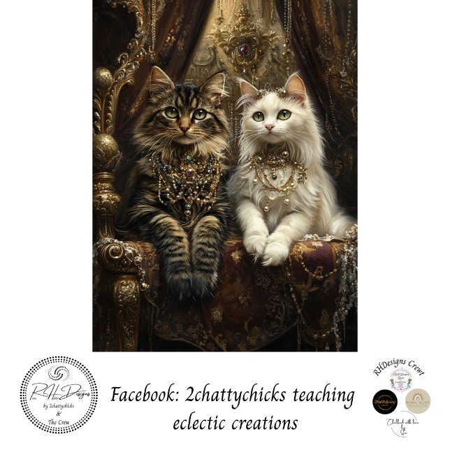 Decoupage Luxurious Tabby & White Cats  Tissue Paper (Creator Uploaded)
