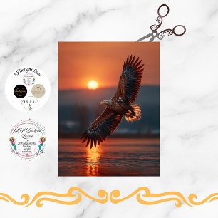 Decoupage Magestic Eagle Flying at Sunset Tissue Paper