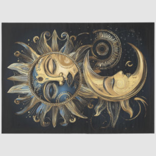Decoupage Magical Celestial Sun Crescent Moon Star Tissue Paper