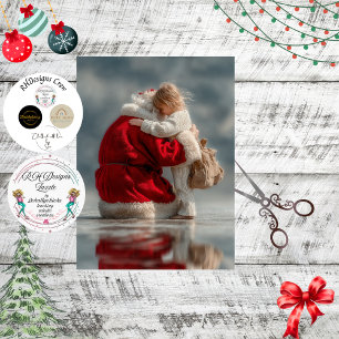 Decoupage Magical Santa Hugging Child Christmas Tissue Paper