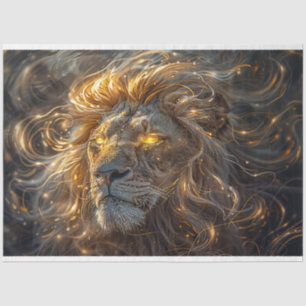 Decoupage Majestic Aura of a Lion Fiery Mane Tissue Paper