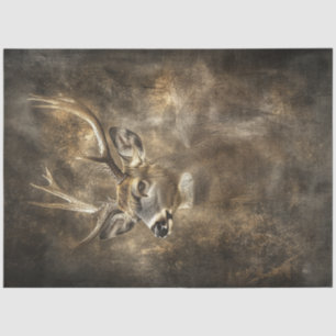 Decoupage Majestic Deer  9 Point Earthy Backgroud Tissue Paper