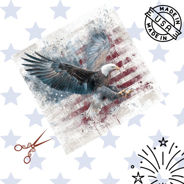 Decoupage Majestic Eagle Flag in Flight  Tissue Paper (Creator Uploaded)