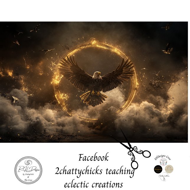 Decoupage Majestic Eagle Golden Ring Flying Tissue Paper (Creator Uploaded)