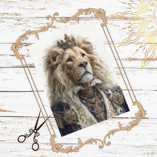 Decoupage Majestic Lion King Regal Design Jeweled Tissue Paper