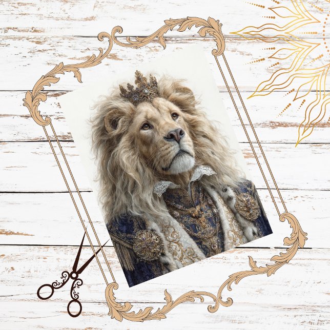 Decoupage Majestic Lion King Regal Design Jeweled Tissue Paper (Creator Uploaded)