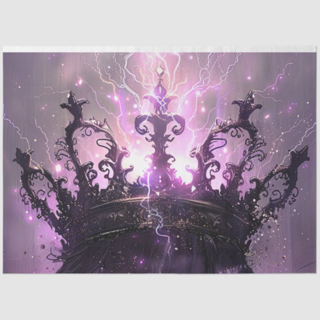 Decoupage Majestic Purple Crown of the Lord Tissue Paper (Front)