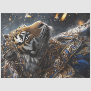 Decoupage Majestic Royal Lion in Armor Tissue Paper