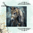 Decoupage Majestical White Mare Lady Elegance