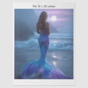Decoupage Mermaid Purple Iridescent Tail 16x20 Tissue Paper
