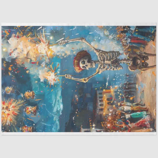 Decoupage Mexican Celebration Fireworks  Tissue Paper (Front)