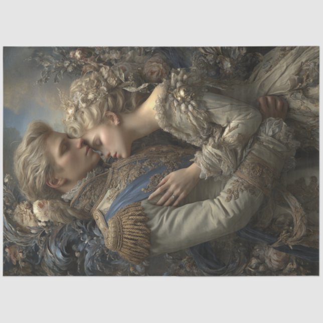 Decoupage Midnight Romance Regal Couple  Tissue Paper (Front)