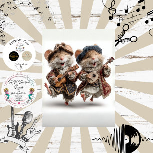 Decoupage Minstrel Mice Fur Feather Funk Band Tissue Paper