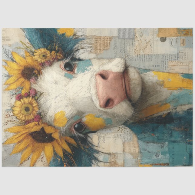 Decoupage Mixed Media Whimsical Patchwork Highland Tissue Paper (Front)