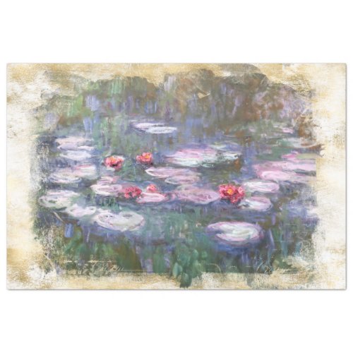  Decoupage Monet Lily Pond Floral Vintage AR23  Tissue Paper