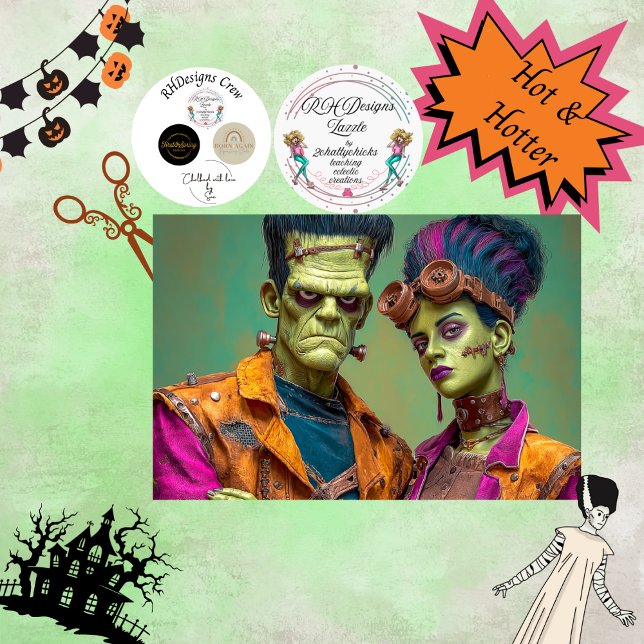 Decoupage Mr Mrs Hot & Haunted Couple Tissue Paper (Creator Uploaded)