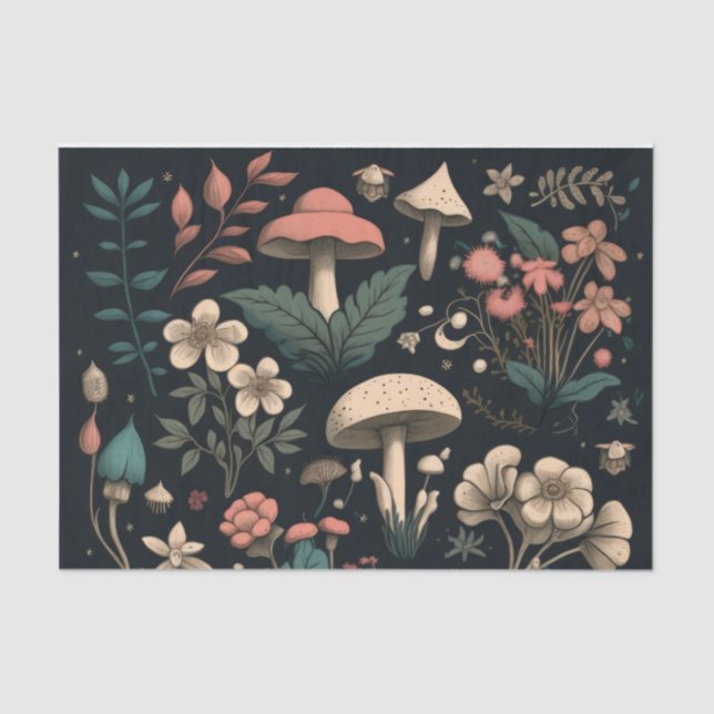 Decoupage Mushrooms & Flora Collection Tissue Paper (Front)