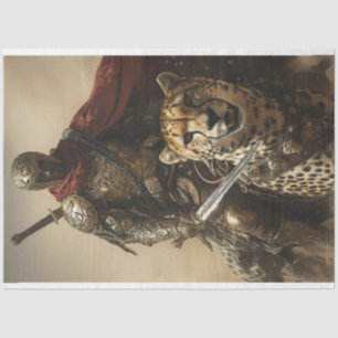 Decoupage Mystical Warrior & His Cheetah Tissue Paper
