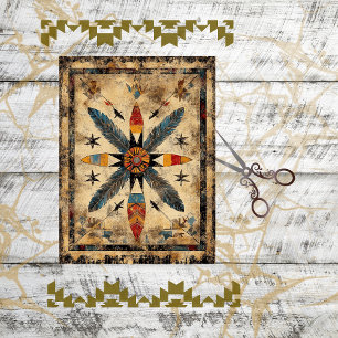 Decoupage Native American Symmetrical Design Tissue Paper
