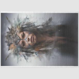Decoupage Native American Woman Dakota Sioux Tissue Paper