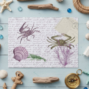 Decoupage Nautical Crab Crustacean Tissue Paper