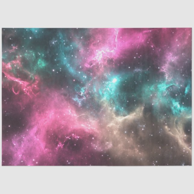 Decoupage Nebula Space Art Design Vibrant Colors  Tissue Paper (Front)