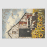 Decoupage Old White Red Barn White Rusty Truck  Tissue Paper