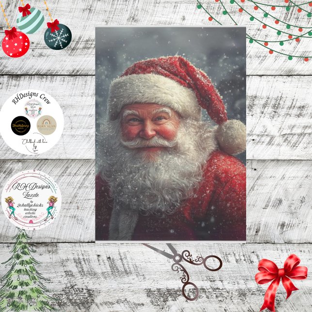 Decoupage Ole Saint Nick Santa Claus Tissue Paper (Creator Uploaded)
