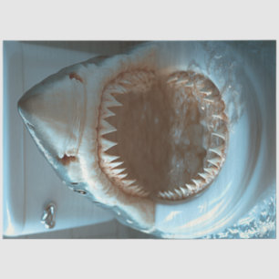 Decoupage Open Mouth Shark Toilet Seat Tissue Paper