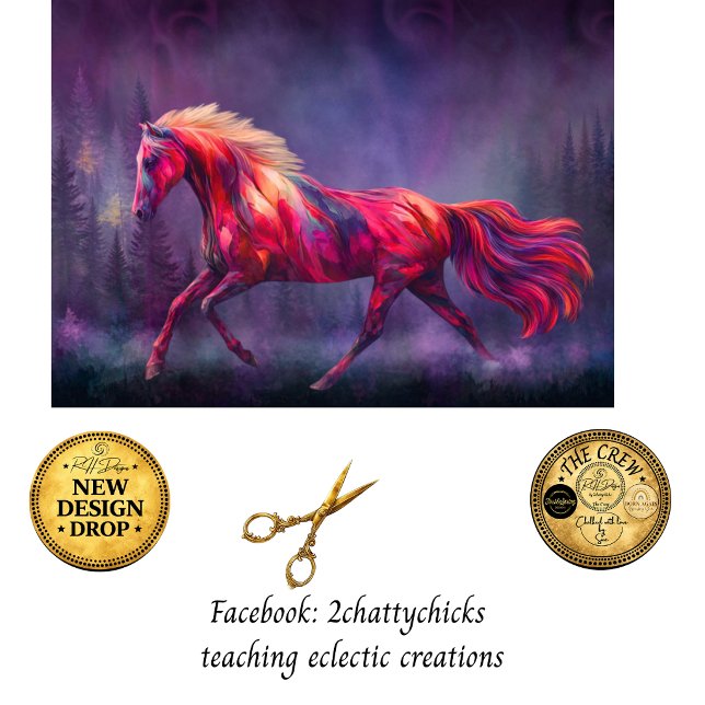 Decoupage Painted Horse Collection Wildfire Tissue Paper (Creator Uploaded)