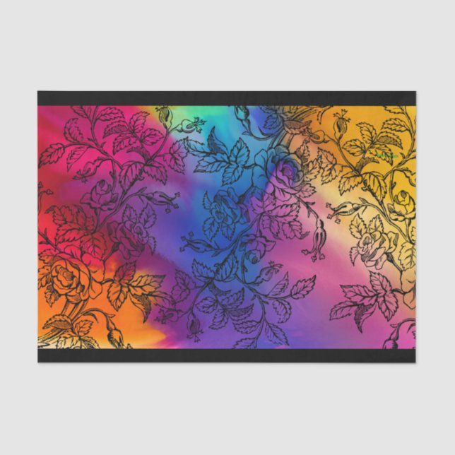 Decoupage Paper 10"x15" - Floral Abstract 4 (Front)