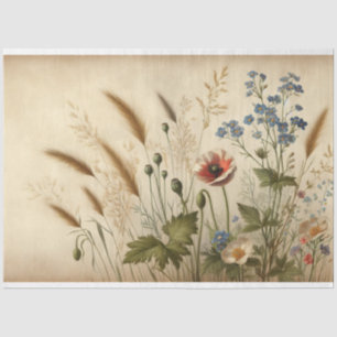 Decoupage Paper Botanical Flowers