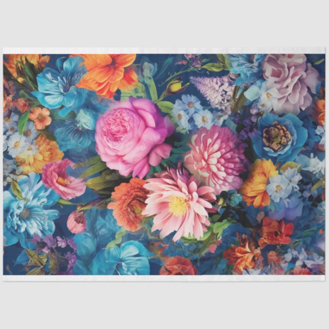 Decoupage Paper, Wrappin The Language of Flowers 1 Tissue Paper (Front)