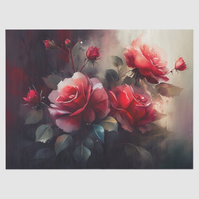 Decoupage Paper, Wrapping, Enchanted Rose Garden 2 Tissue Paper (Front)