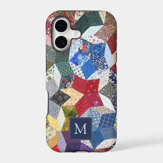 Decoupage Patchwork Stars Pattern Monogram iPhone 17 Case