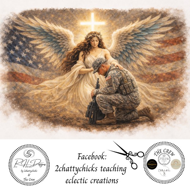 Decoupage Patriotic Angel Protecting Soldier Tissue Paper (Creator Uploaded)