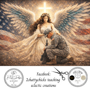 Decoupage Patriotic Angel Protecting Soldier Tissue Paper
