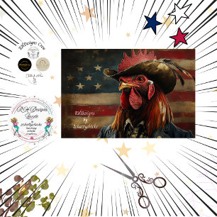 Decoupage Patriotic Rooster Flag Tissue Paper