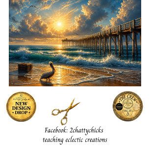 Decoupage Pelican Coastal Beachscape Sunset Tissue Paper