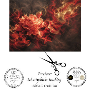 Decoupage Peony Smoky Flame Ember Floral  Tissue Paper