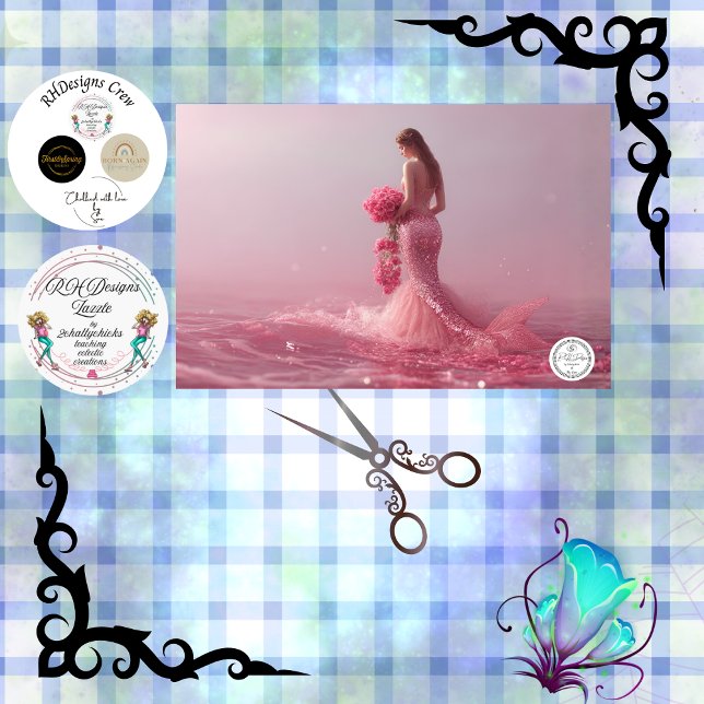 Decoupage Pink Fantasy Mermaid Ocean Themed Tissue Paper (Creator Uploaded)