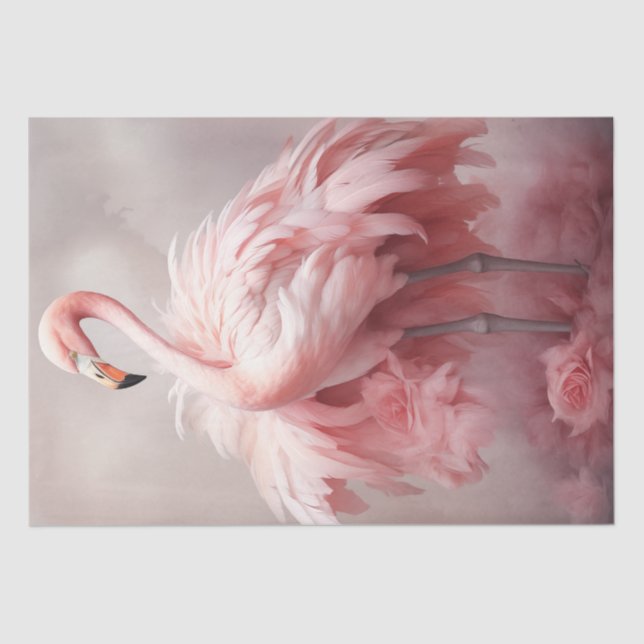 Decoupage Pink Flamingo Starlight Splendor  Tissue Paper (Front)