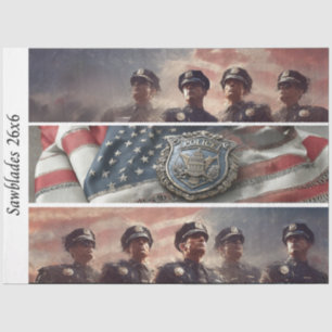 Decoupage Police Tribute Handsaws Tissue Paper