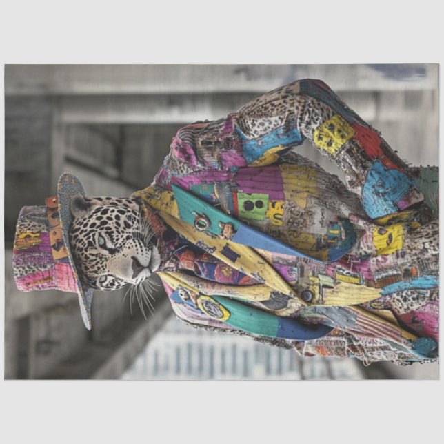 Decoupage Pop Art Fashion Show Leopard  Tissue Paper (Front)
