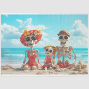 Decoupage Poster Skelton Beach Family Bridges Tissue Paper