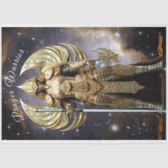 Decoupage Prayer Warrior Full Armor of God  Tissue Paper (Front)