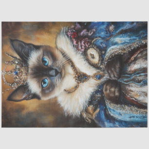 Decoupage Queen Siamese Cat Tissue Paper