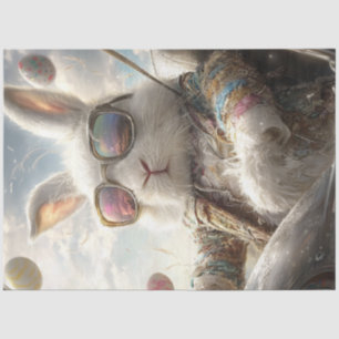 Decoupage Rabbit Dressed for Easter Egg Hunt Tissue Paper