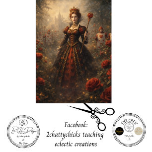 Decoupage Regal Queen Hearts Enchanted Garden Tissue Paper